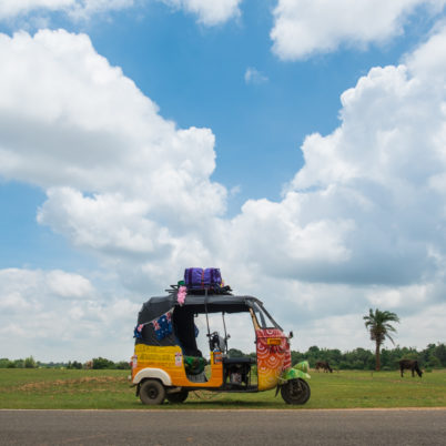 gehuurde auto, chauffeur en gids